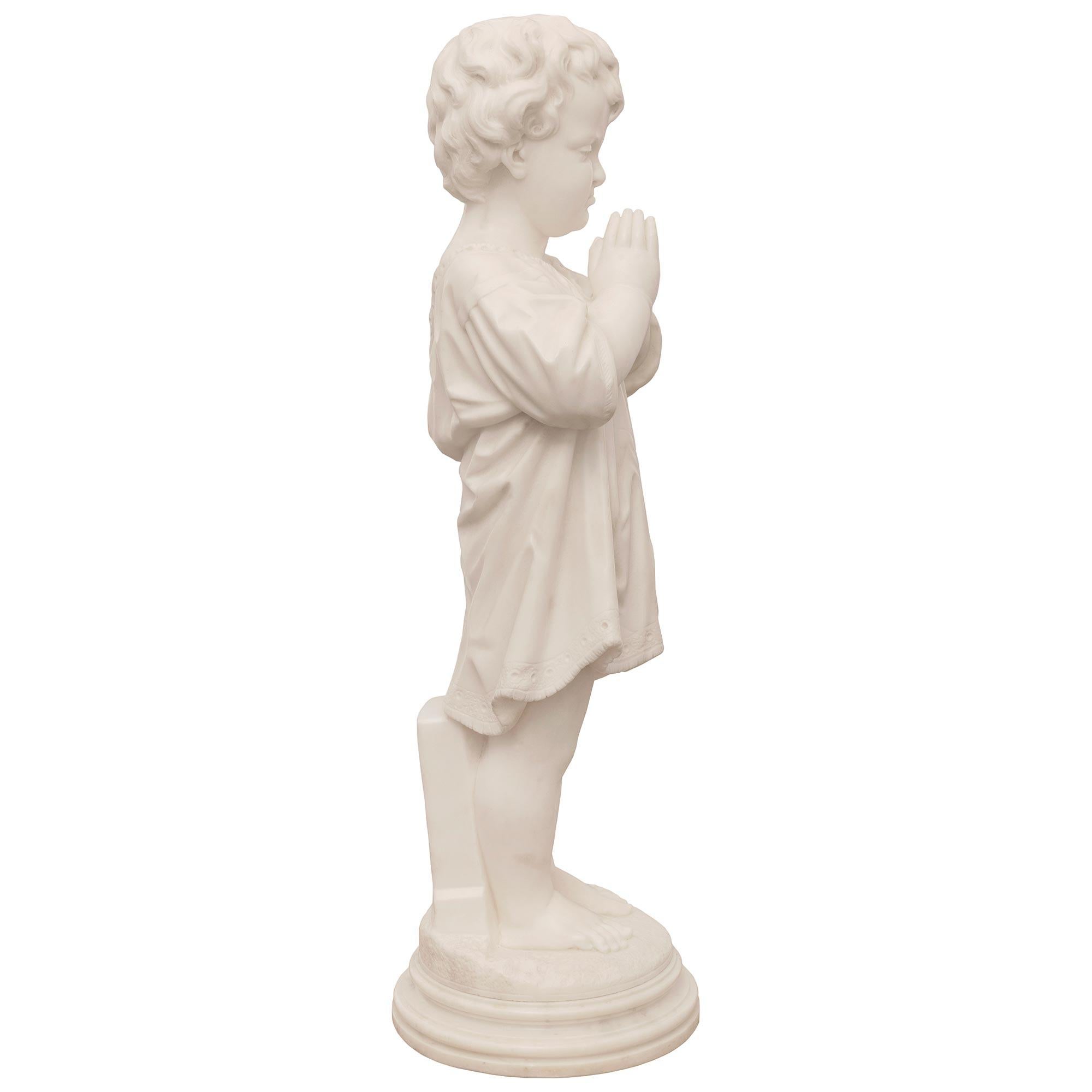 19th Century An Italian 19th century marble statue signed Pietro Franchi, Rome For Sale