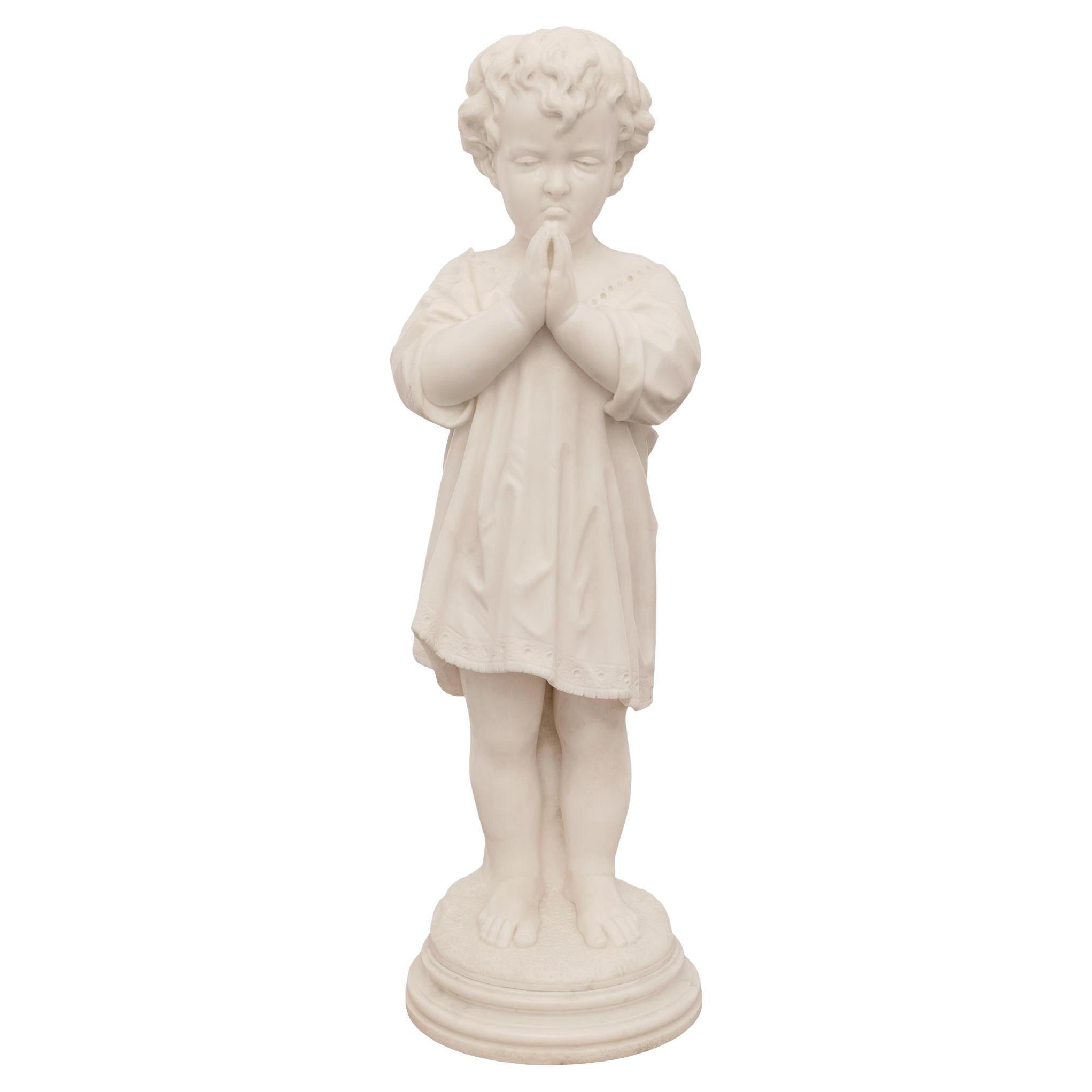 An Italian 19th century marble statue signed Pietro Franchi, Rome For Sale