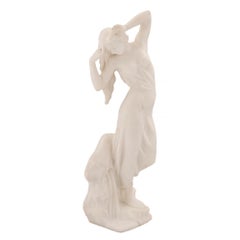 Italian 19th Century Neo-Classical St. Carrara Marble Statue of a Maiden