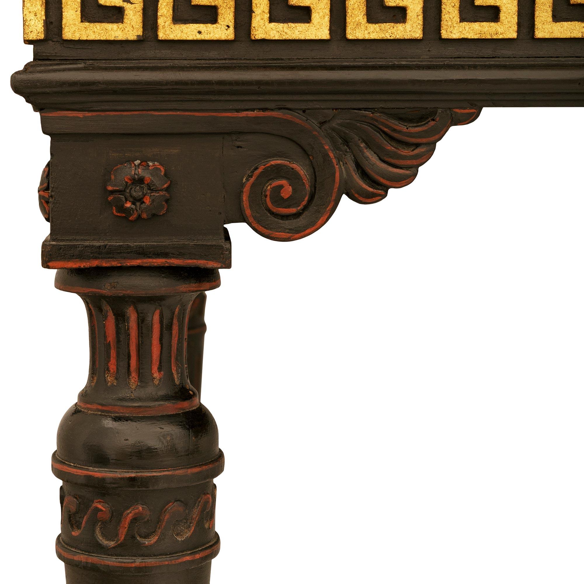Breccia Marble An Italian 19th century patinated, Giltwood and Breccia Pernice marble console For Sale