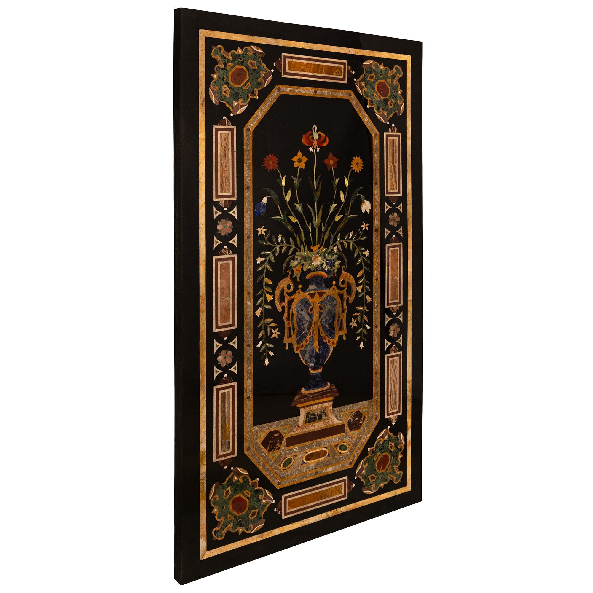 An Italian 19th century Pietra Dura Marble plaque/wall decor In Good Condition For Sale In West Palm Beach, FL