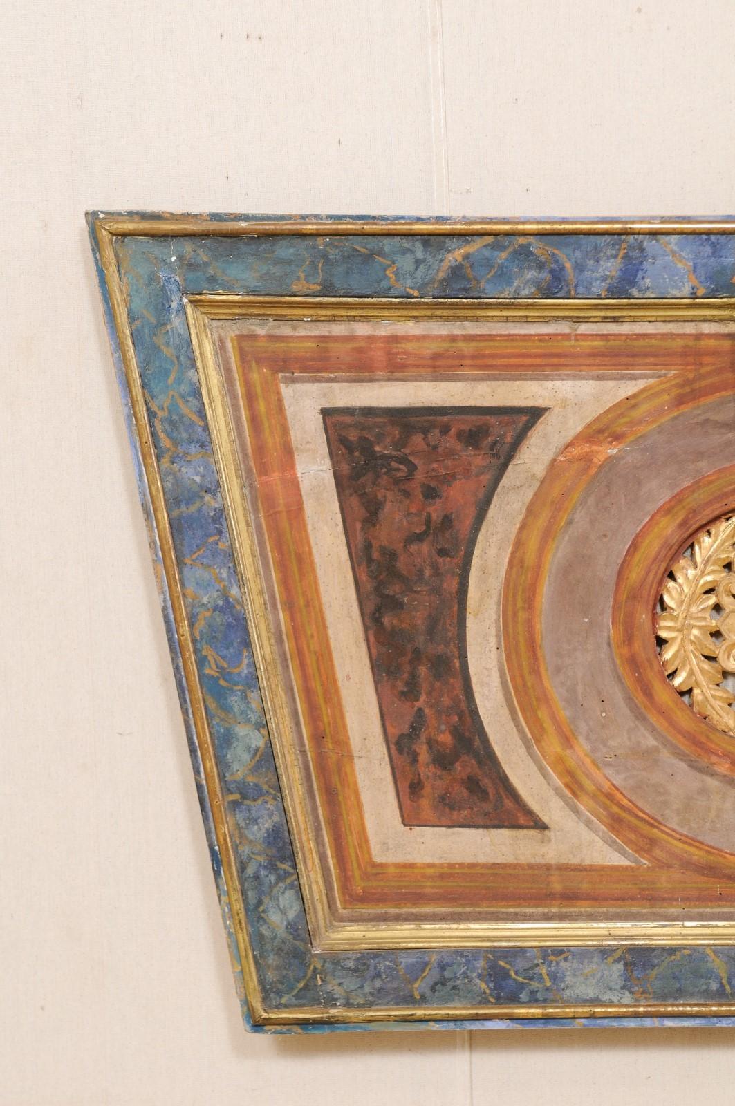 Italienische Trapezförmige Wandplakette aus dem 19. Jahrhundert (Holz) im Angebot