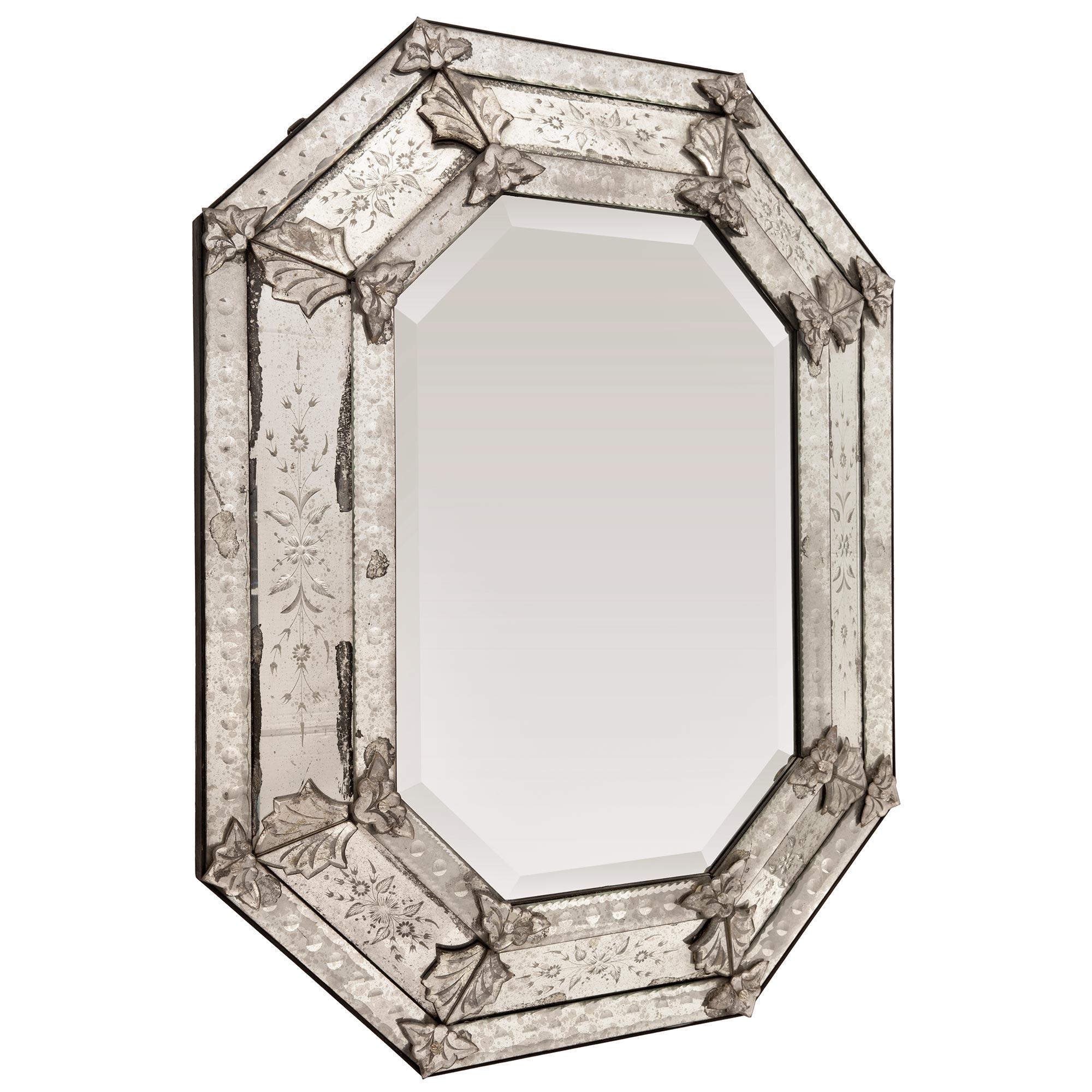 Italian 19th Century Venetian St. Mirror In Good Condition For Sale In West Palm Beach, FL
