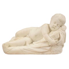 marble carrara 19th italian century cupid statue