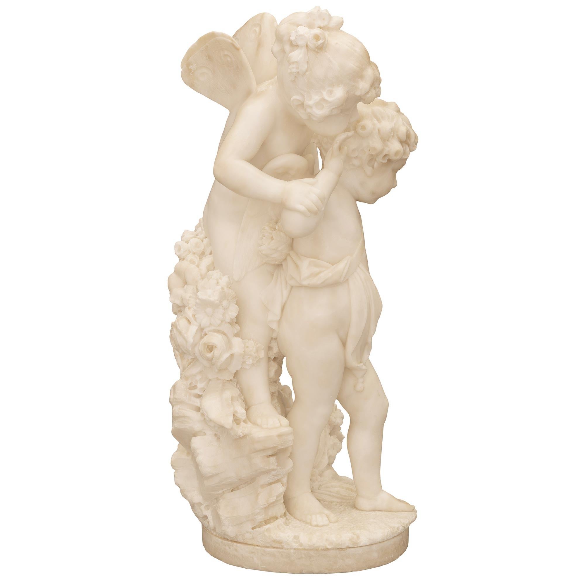 XIXe siècle Statue italienne du 19ème siècle en marbre blanc de Carrare intitulée Amore Sdegnato en vente