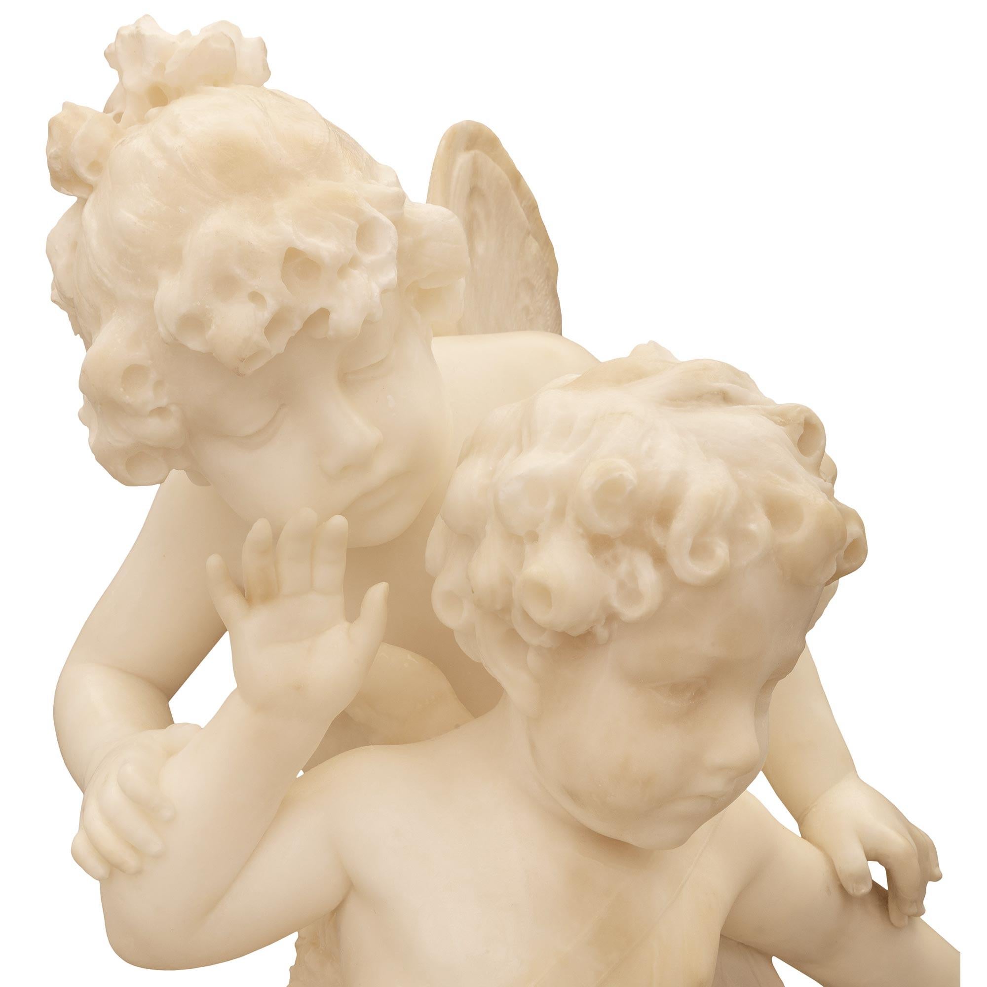 Statue italienne du 19ème siècle en marbre blanc de Carrare intitulée Amore Sdegnato en vente 1
