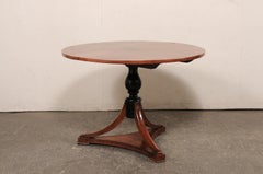 An Italian 46" Round Center Table w/Decorative Pie-Cut Veneer Top, 19th C.