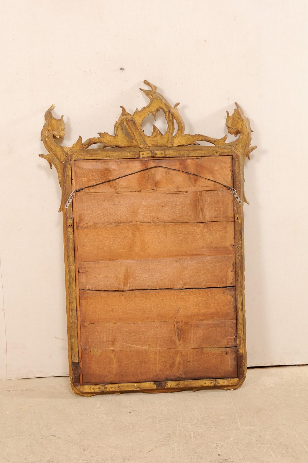 An Italian 5.5 Ft Tall Carved Giltwood Wall Mirror, from the Early 20th Century  8