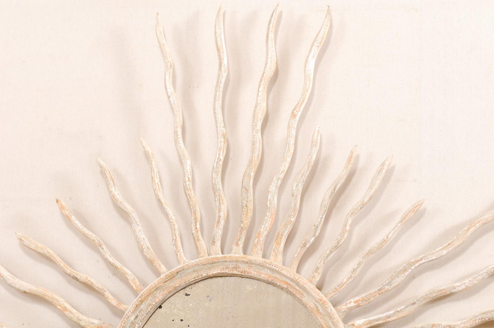 Italian Sunray Wall Ornament with Mirror Center, Pair Available 2