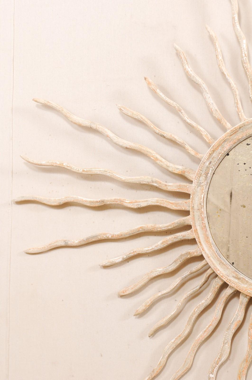 Italian Sunray Wall Ornament with Mirror Center, Pair Available 3