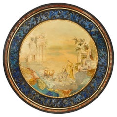 Italian Antique 19th Century Scagliola Circular Table Top