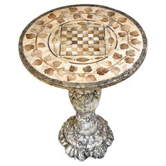 An Italian Antique Alabaster Games Or Wine Table
