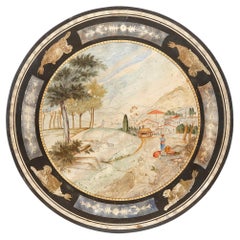 Italian Antique Scagliola Circular Centre Table Top