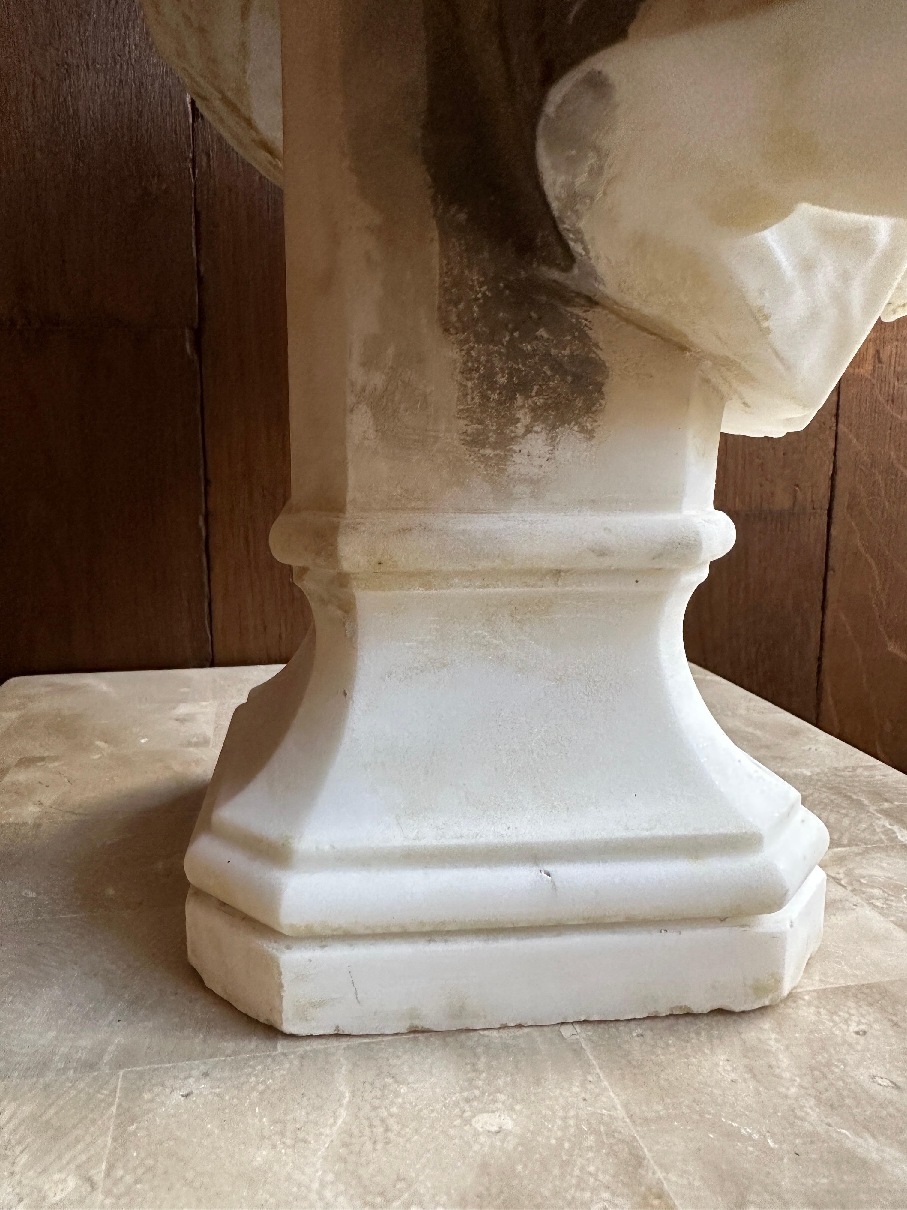 An Italian Antique Statuary White Marble Female Bust BY G Focardi Florence  For Sale 4