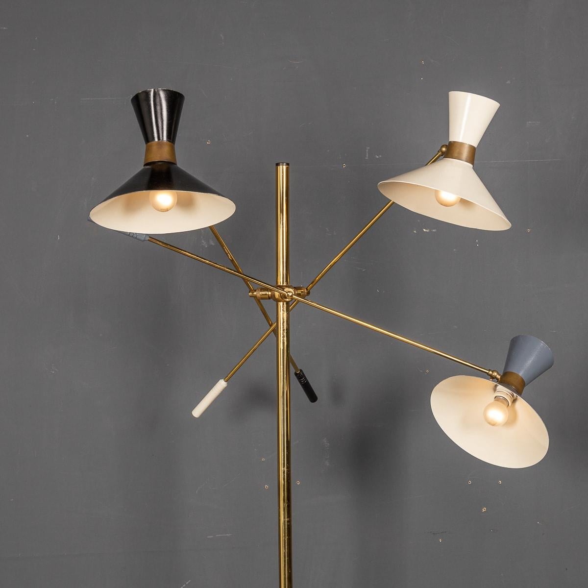 Brass An Italian Articulated Standing Floor Lamp c.1970 For Sale