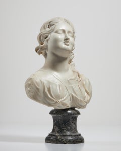An Italian Baroque Marble Bust of a Goddess