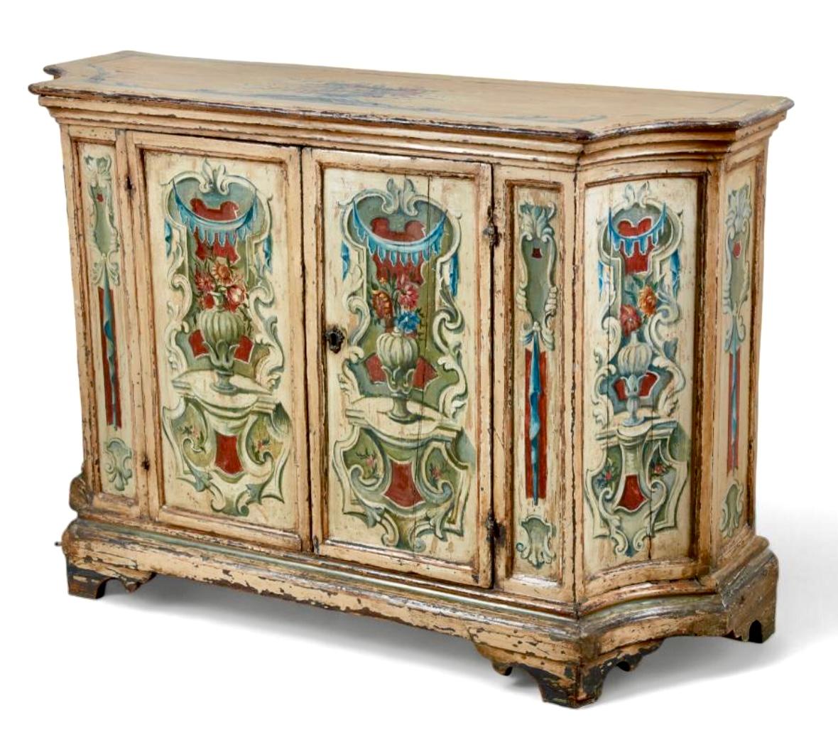 An Italian Baroque Polychrome Painted Credenza 3