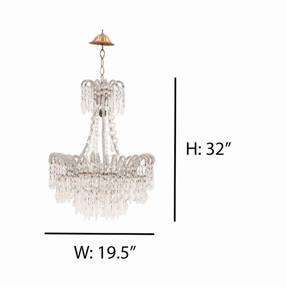 The assortment of beads, glass prisms and three internal lights will give this elegant chandelier a beautiful glow in your home. Perfect for an entryway or over a dining table. 
