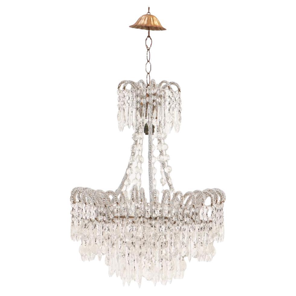 An Italian beaded chandelier, C. 1950.