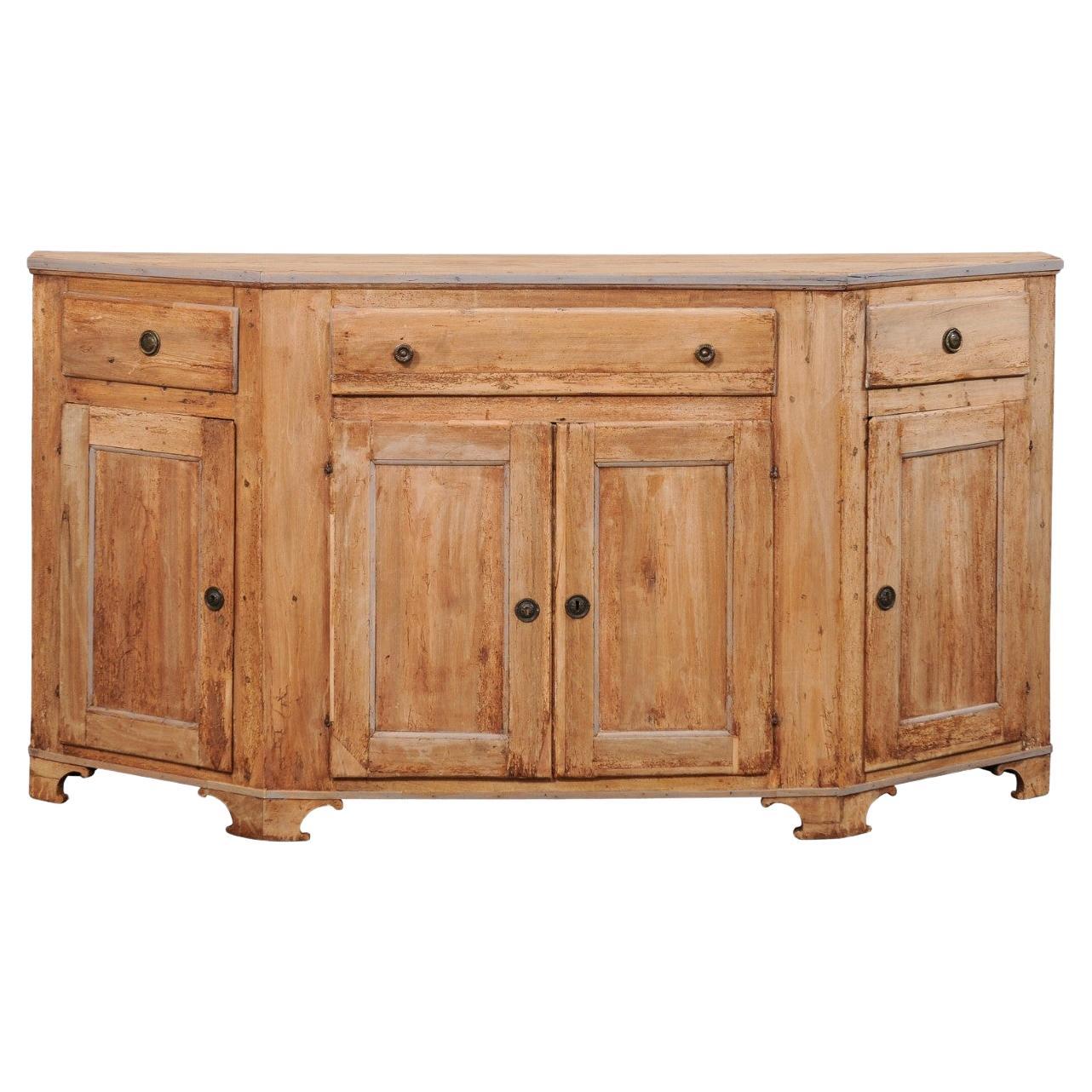 Consolle a buffet in legno sbiancato italiano, inizio XIX secolo.
