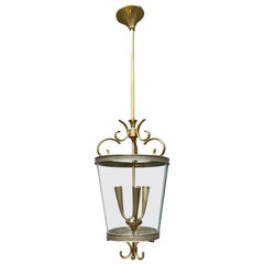 Italian Brass and Glass Lantern