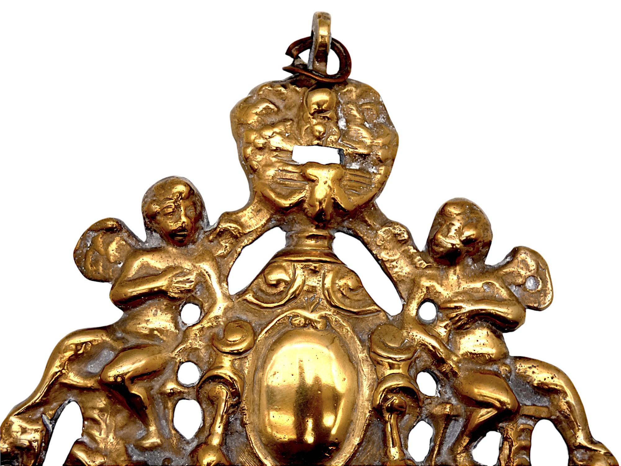 18th Century and Earlier An Italian Brass Hanukkah Lamp, 17-18th Century For Sale