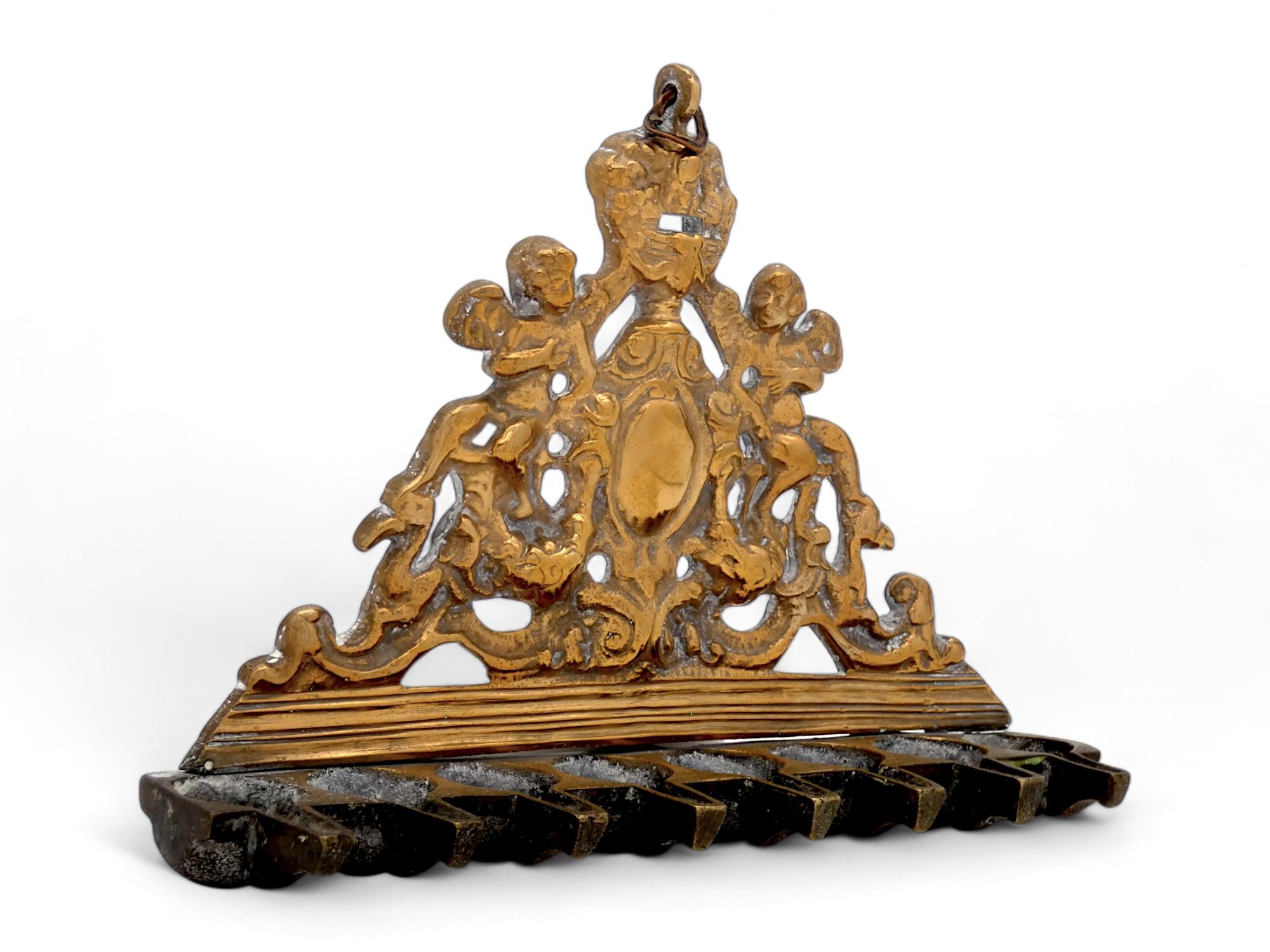 An Italian Brass Hanukkah Lamp, 17-18th Century For Sale 2