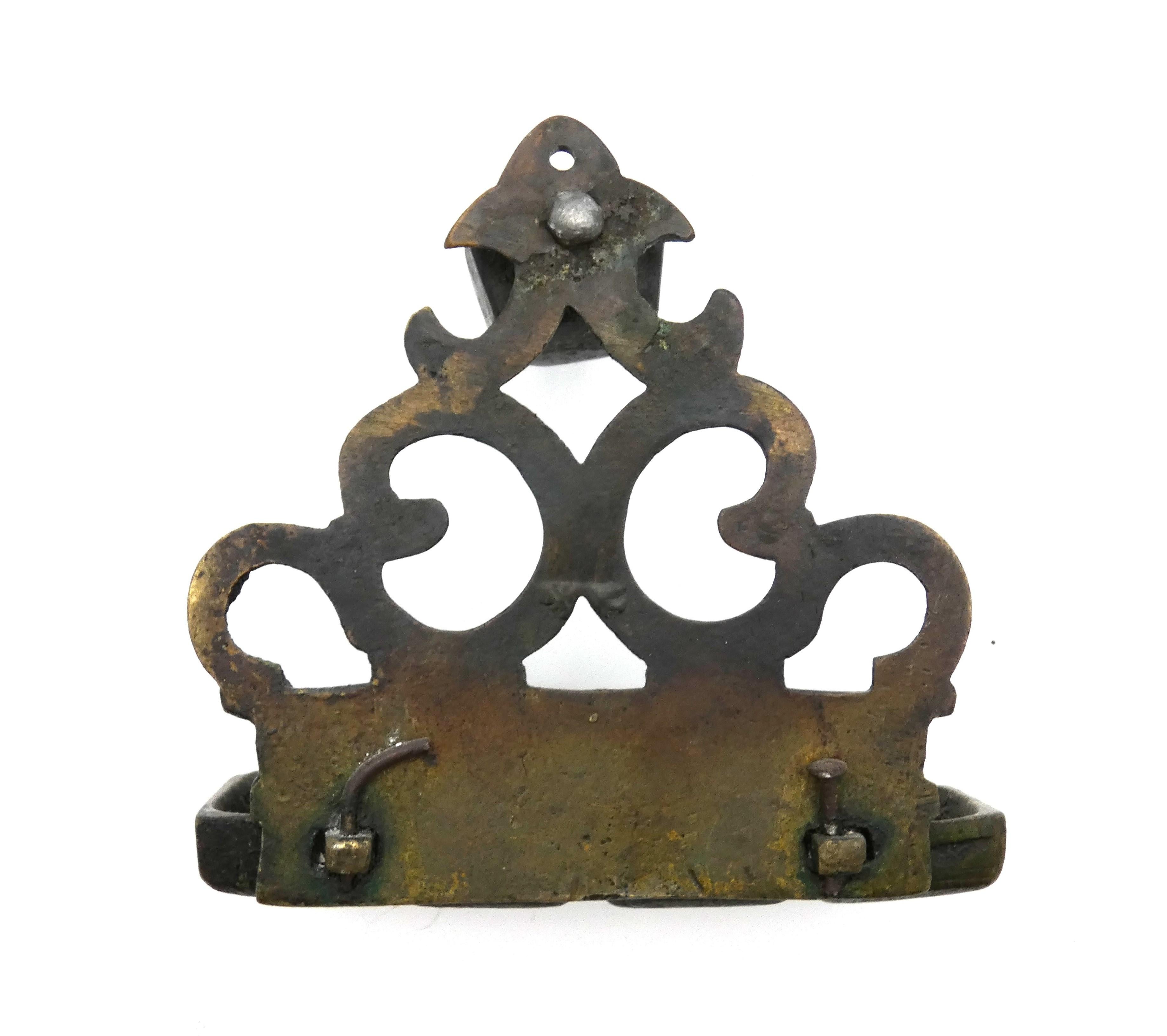 Cast A Brass Hanukkah Lamp, North Africa mid 19th Century For Sale