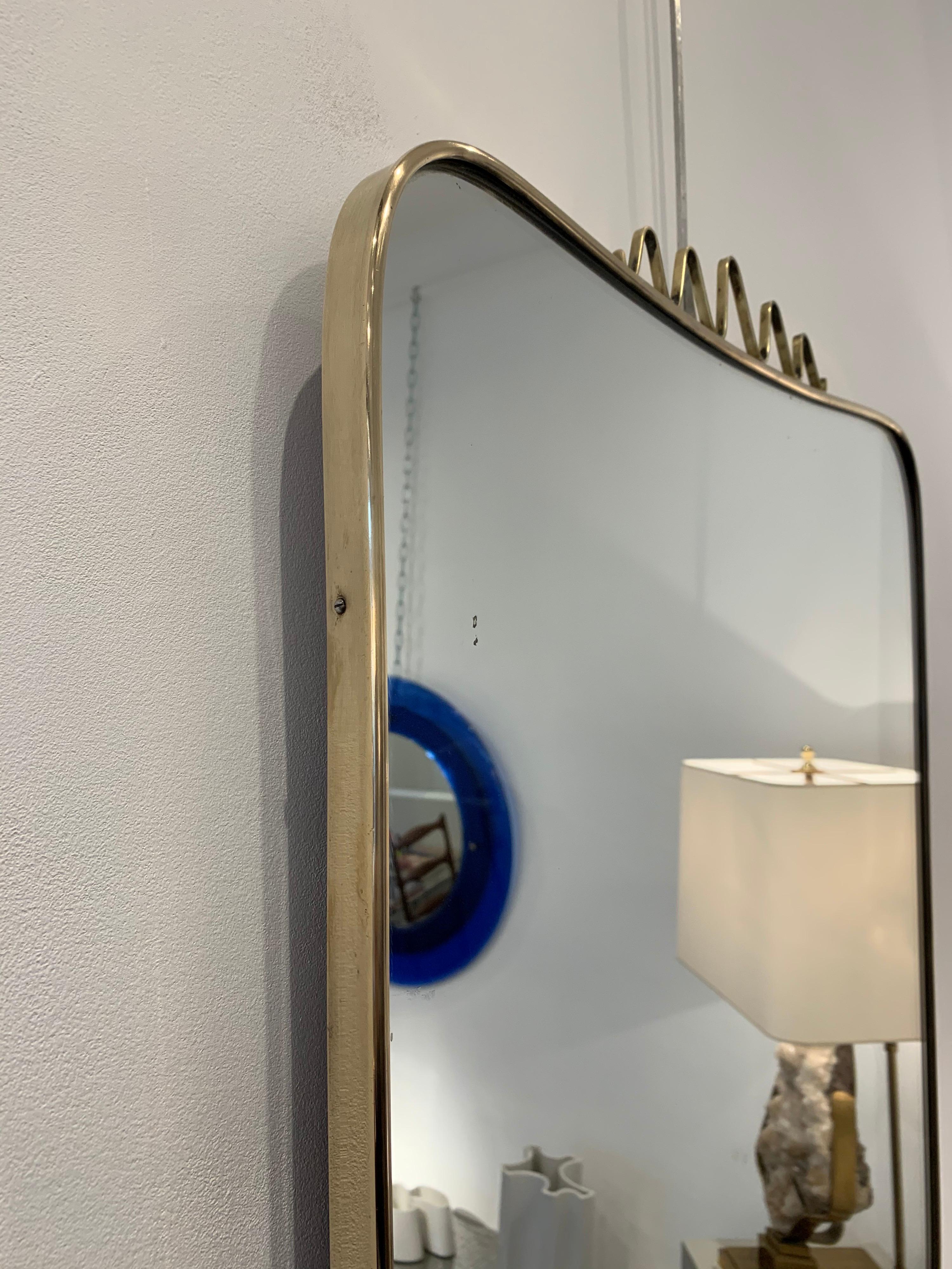 Italian Brass Mirror, 1940s 1