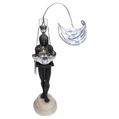 An Italian Bronze and Silver Oil Lamp, Rome circa 1800