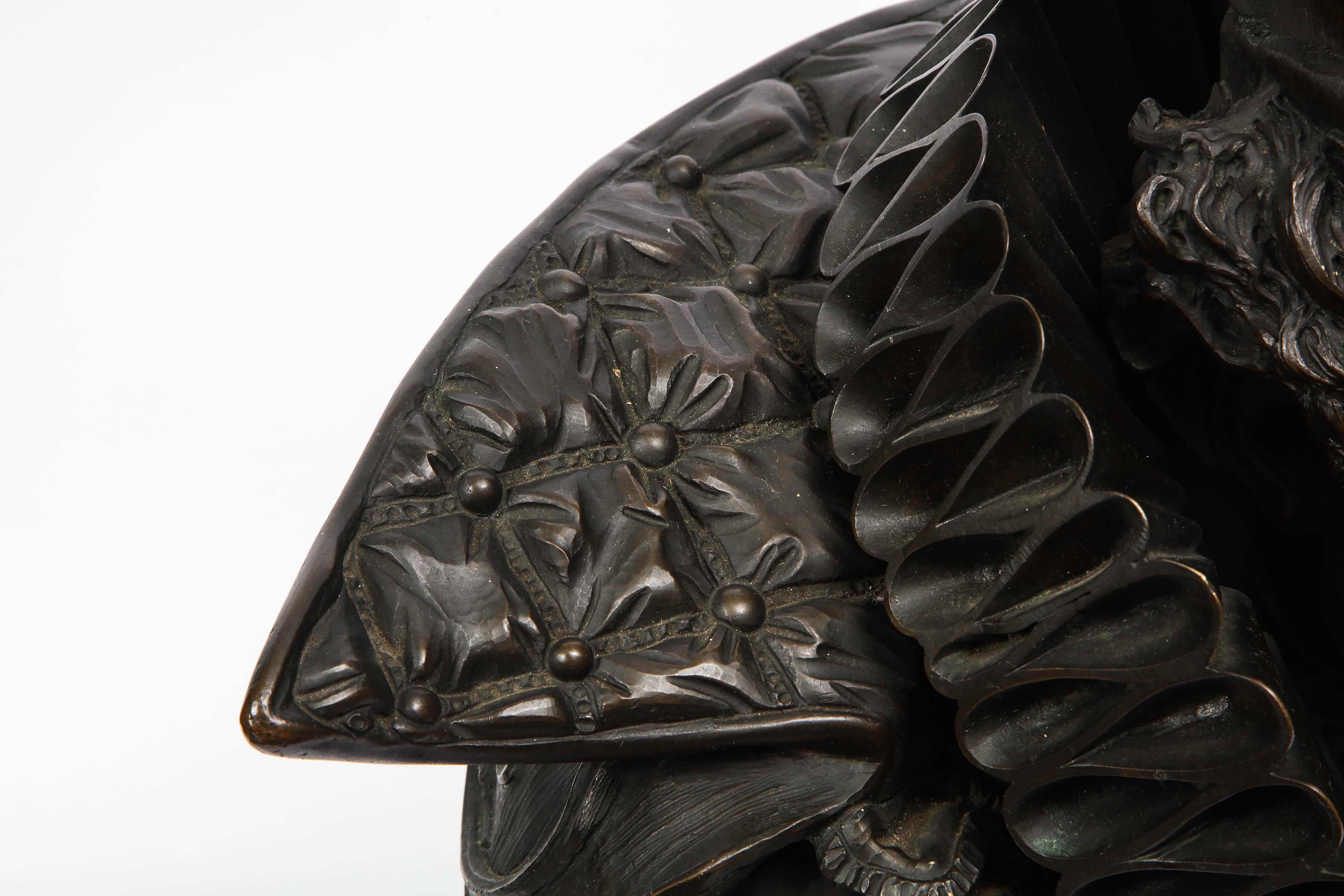 Italienische Bronzebüste eines Hofjuweliers, signiert Antonio Pandiani im Angebot 8