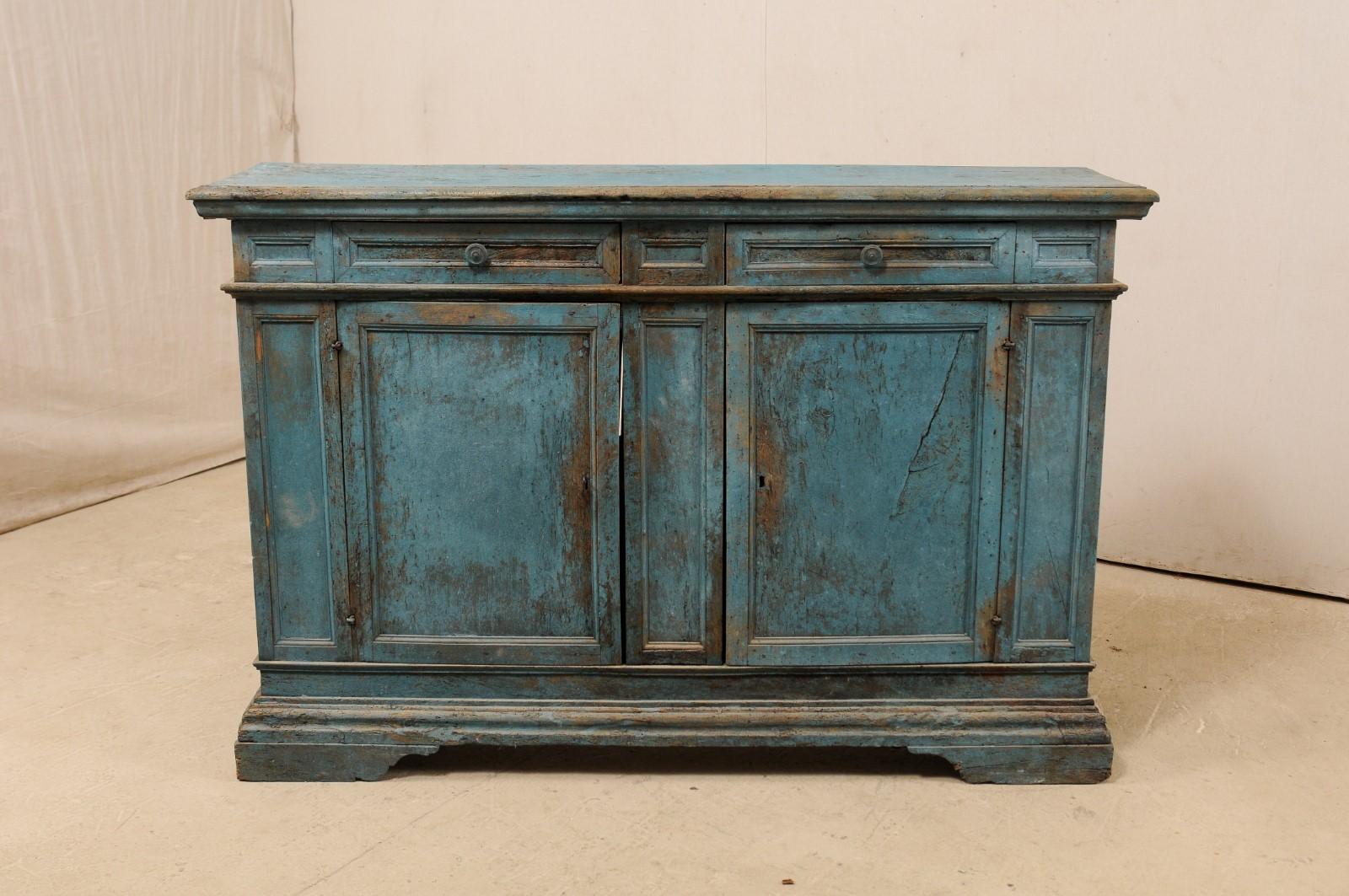 blue buffet cabinet