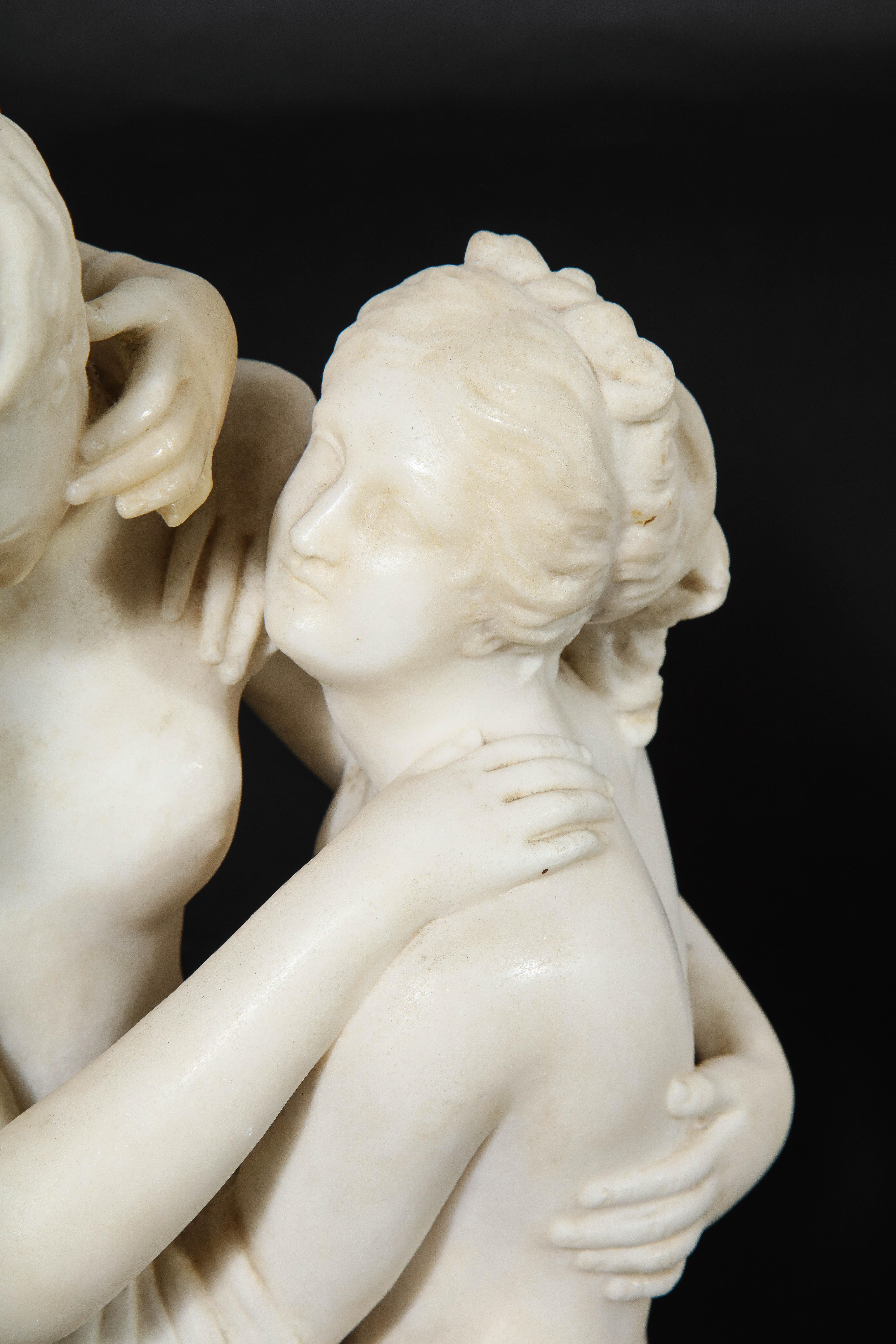 An Italian Carrara Marble Model of the Three Graces, after Antonio Canova For Sale 7