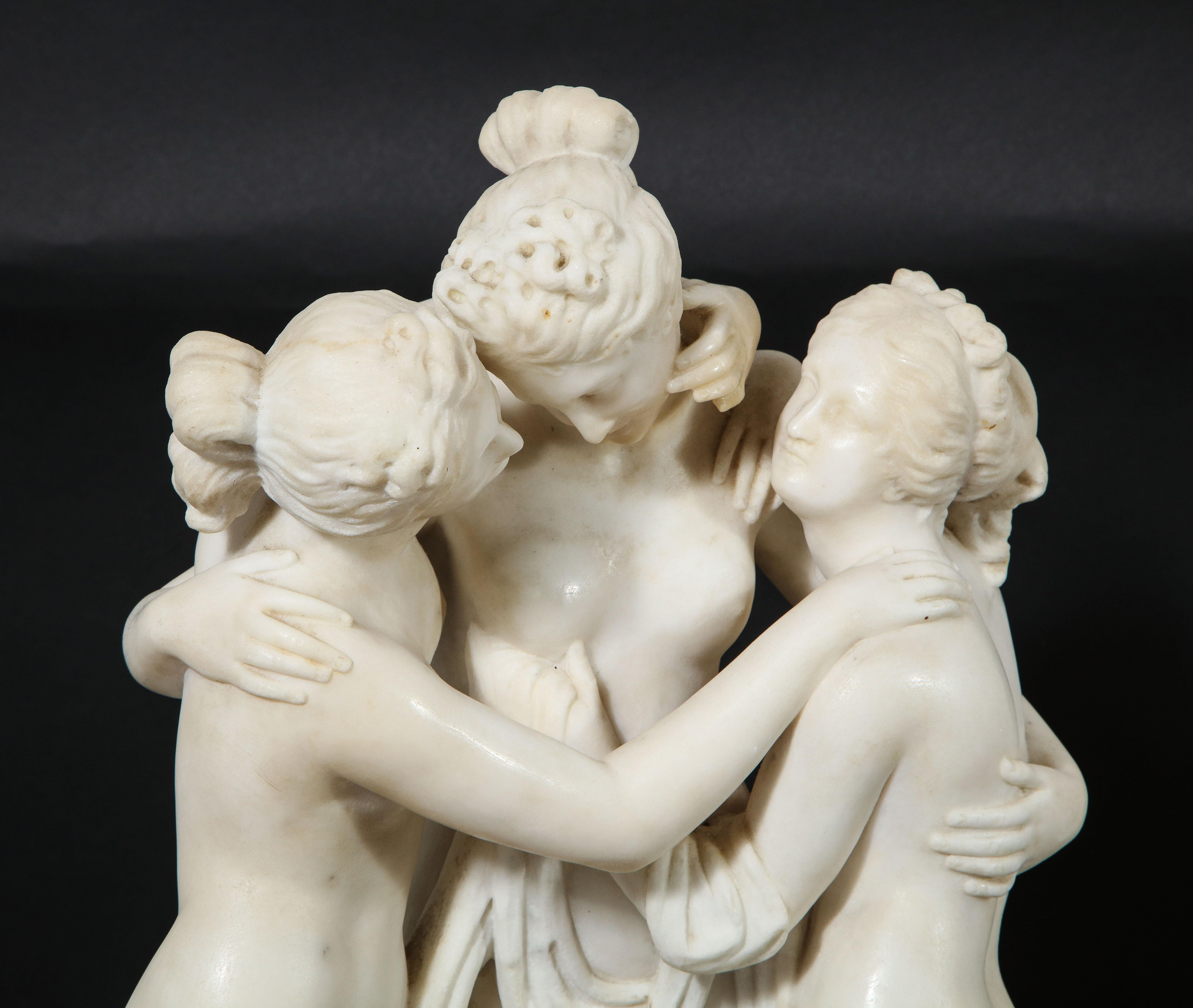 An Italian Carrara Marble Model of the Three Graces, after Antonio Canova For Sale 3