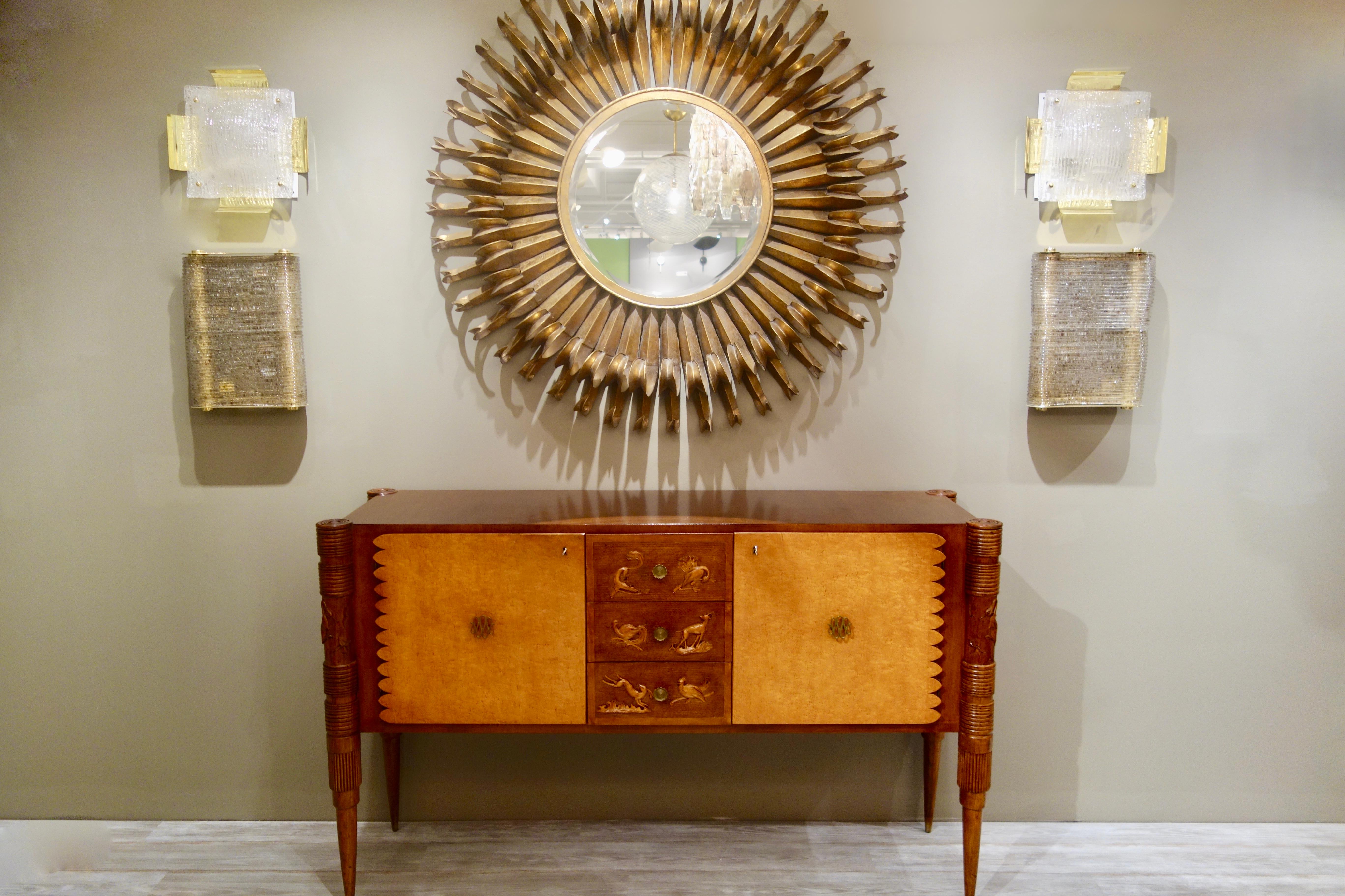 Italian Carved Two-Tone Wood Sideboard or Credenza by Pier Luigi Colli 5