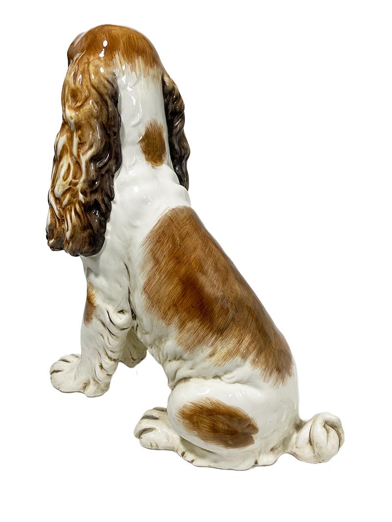 20ième siècle Italienne, céramique Cocker Spaniel, 1970 en vente