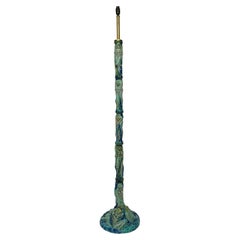 Italian Ceramic Floor Lamp by Albisola, Depicting Nude Figures