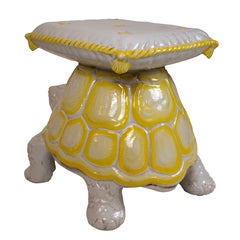 An Italian Ceramic Garden Stool in the Form of a Tortoise