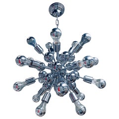 Italian Chrome Sputnik Chandelier by Sciolari