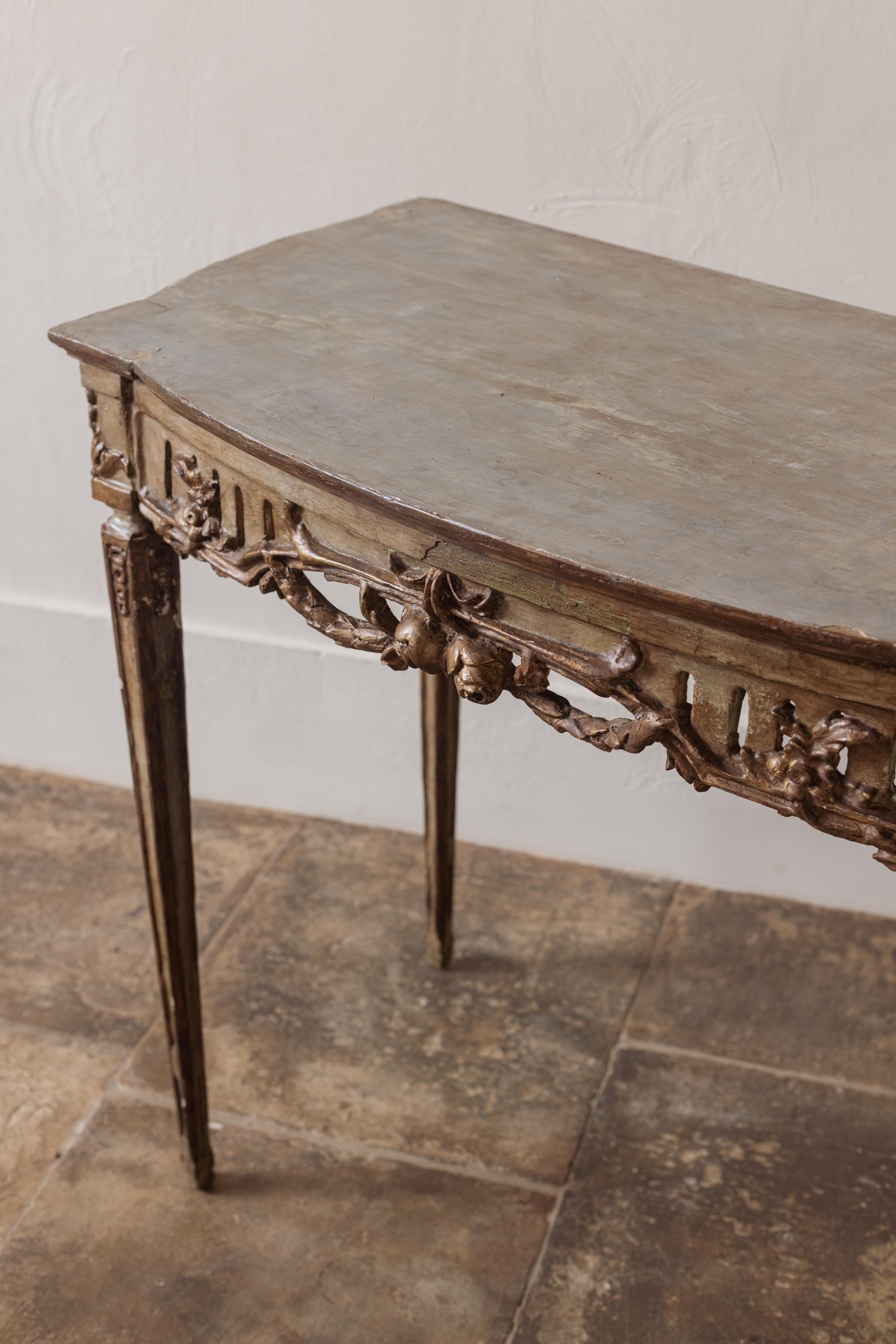 Hand-Painted An 18th Century Italian Console Table For Sale