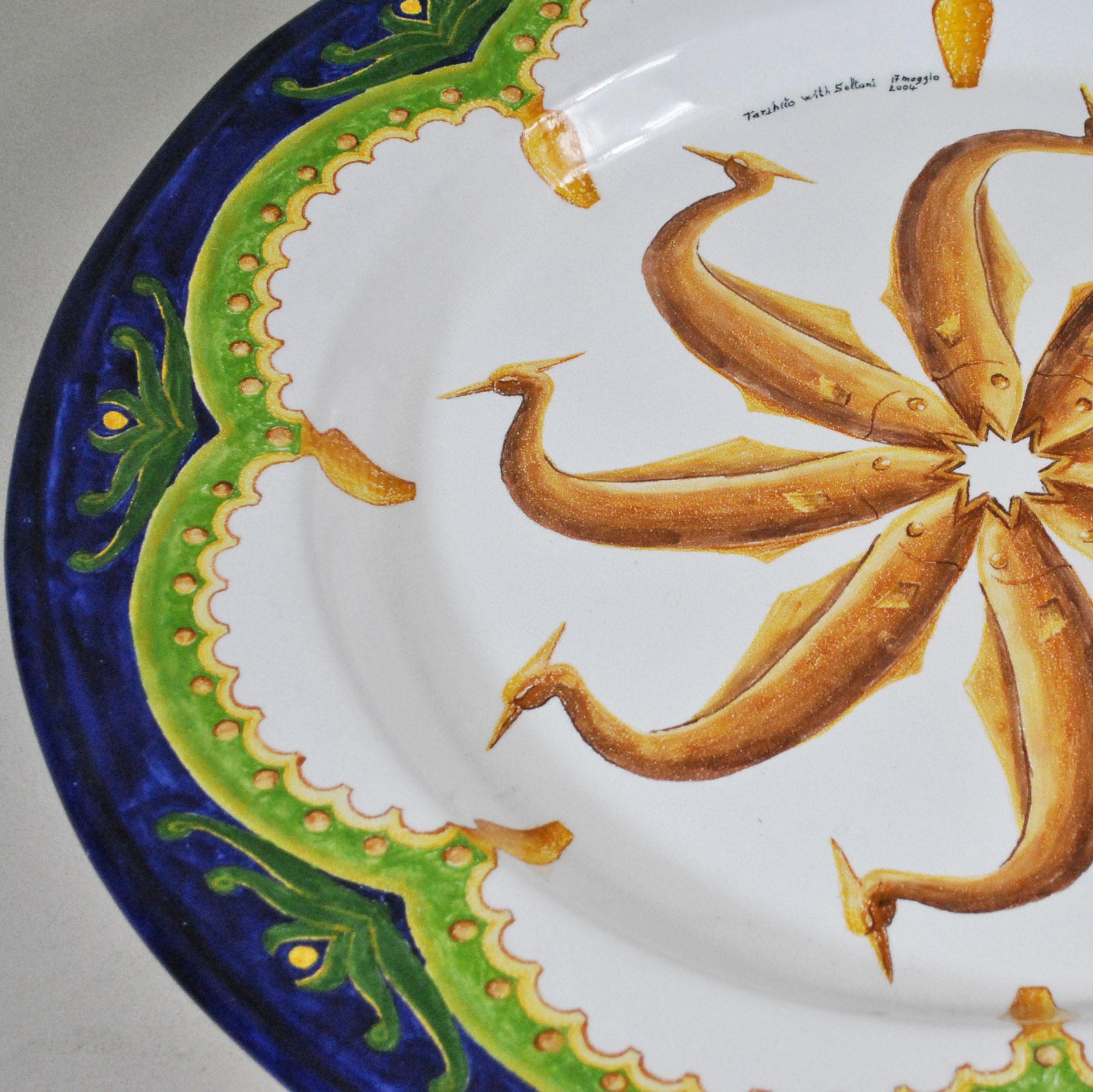 Italian Contemporary Large Ornamental Plate Centerpiece In Good Condition For Sale In bari, IT