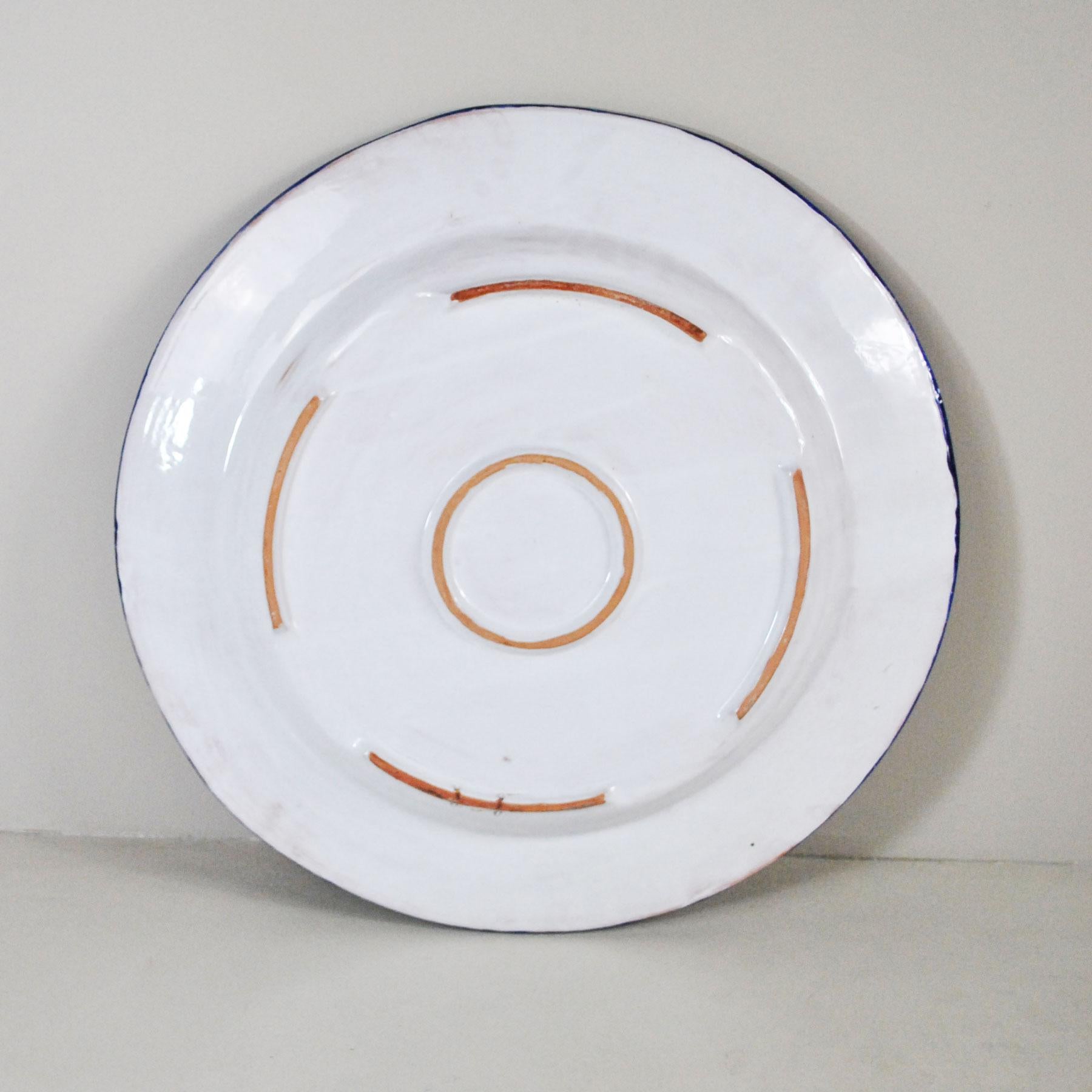 Ceramic Italian Contemporary Large Ornamental Plate Centerpiece For Sale