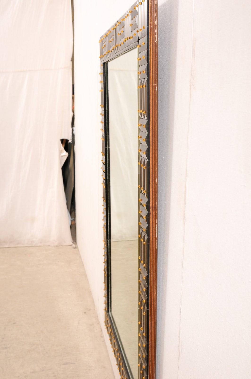 Italian Donghia Amber Mirror with Smokey Amber Venetian Glass Surround 4