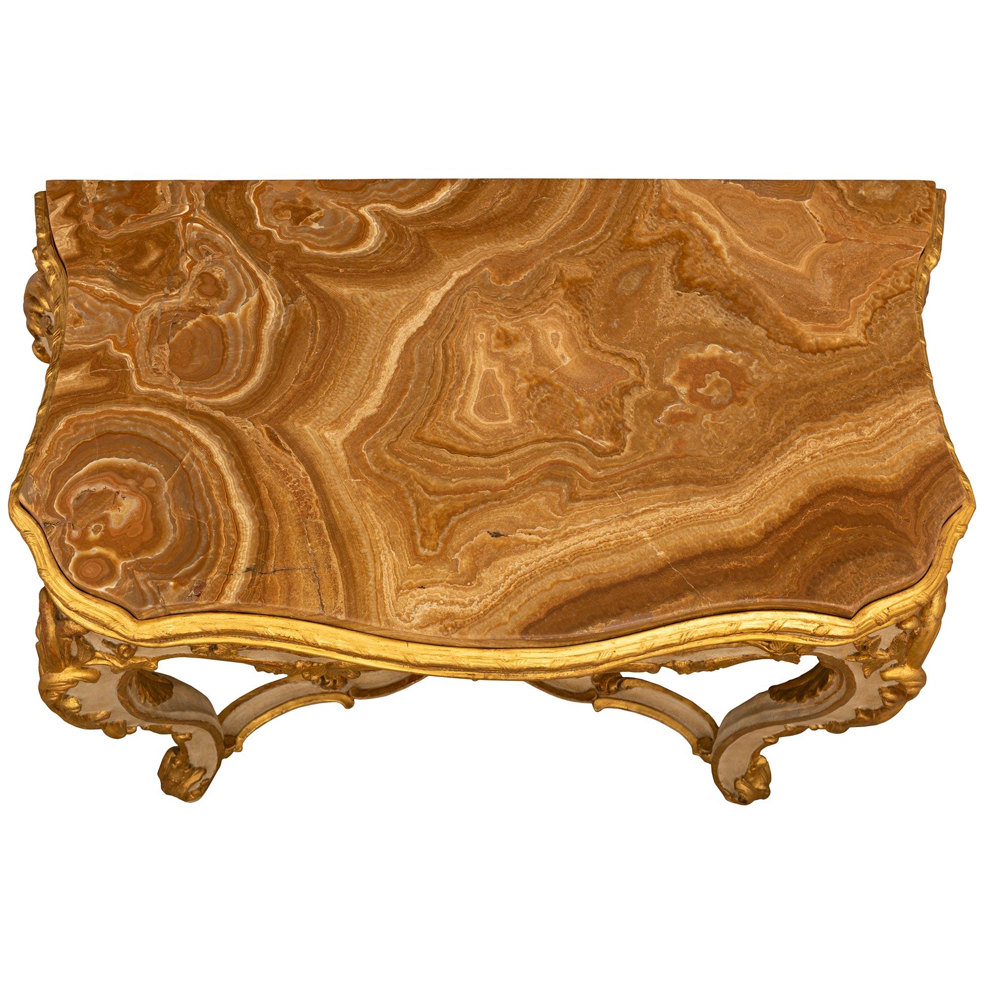 Eine italienische Konsole aus Alabastro Fiorito aus venezianischem St. Giltwood des frühen 18. im Angebot 3