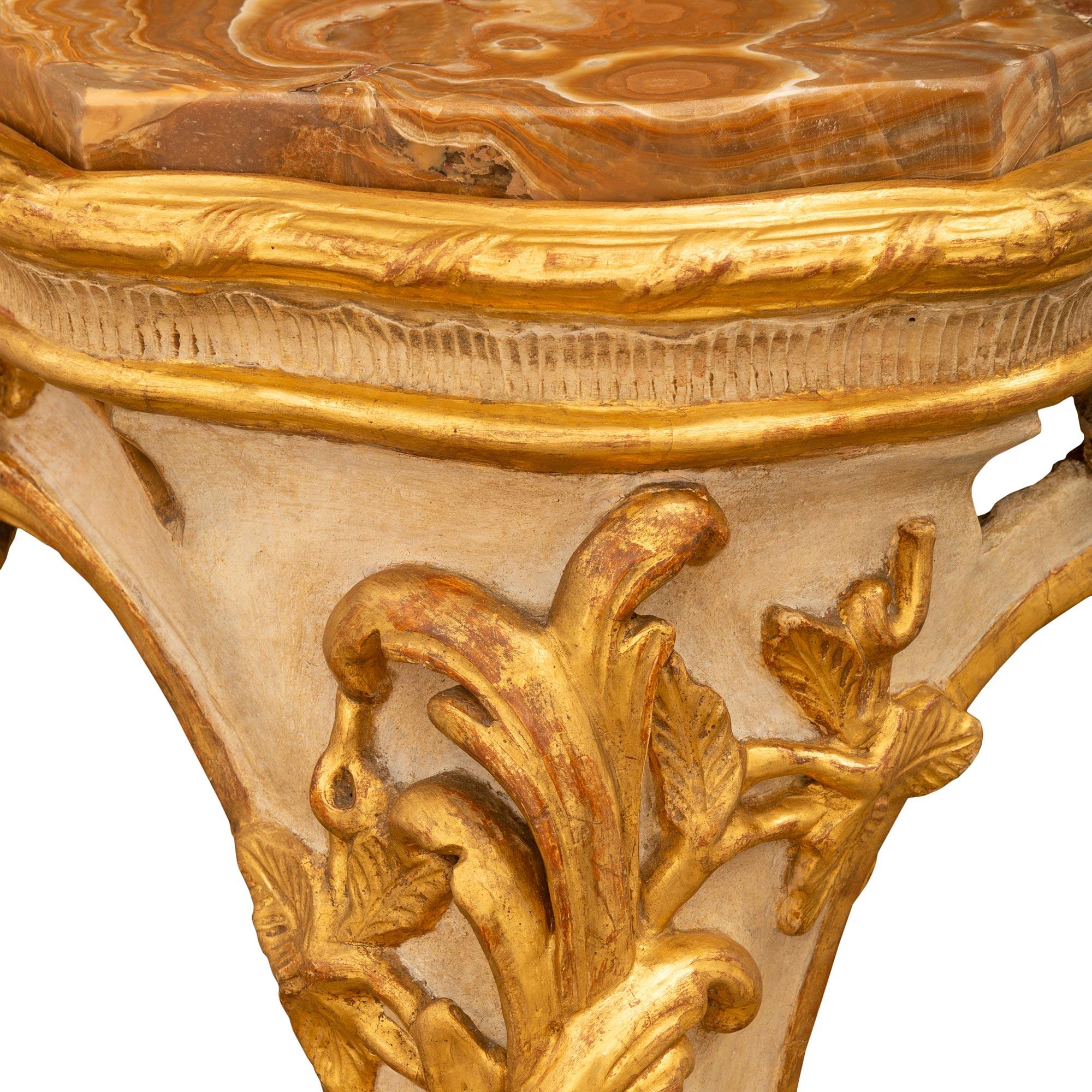 Eine italienische Konsole aus Alabastro Fiorito aus venezianischem St. Giltwood des frühen 18. im Zustand „Gut“ im Angebot in West Palm Beach, FL