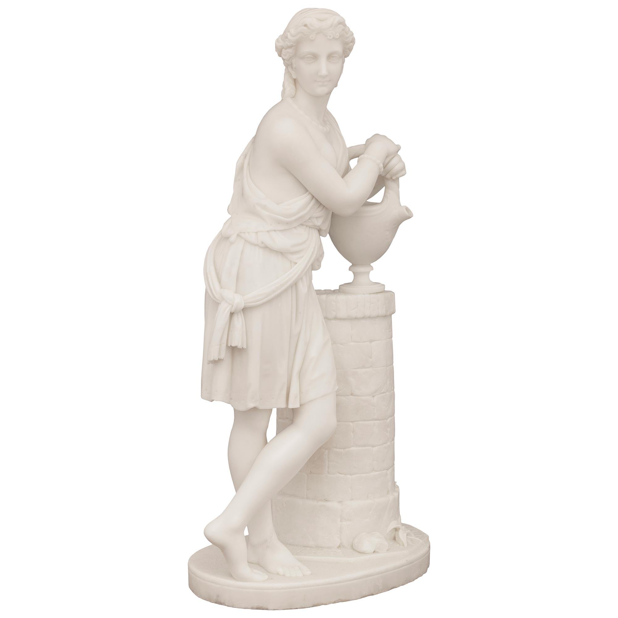 An Italian early 19th century marble statue by Carmelo Fontana In Good Condition For Sale In West Palm Beach, FL