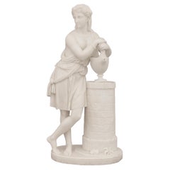 Vintage An Italian early 19th century marble statue by Carmelo Fontana
