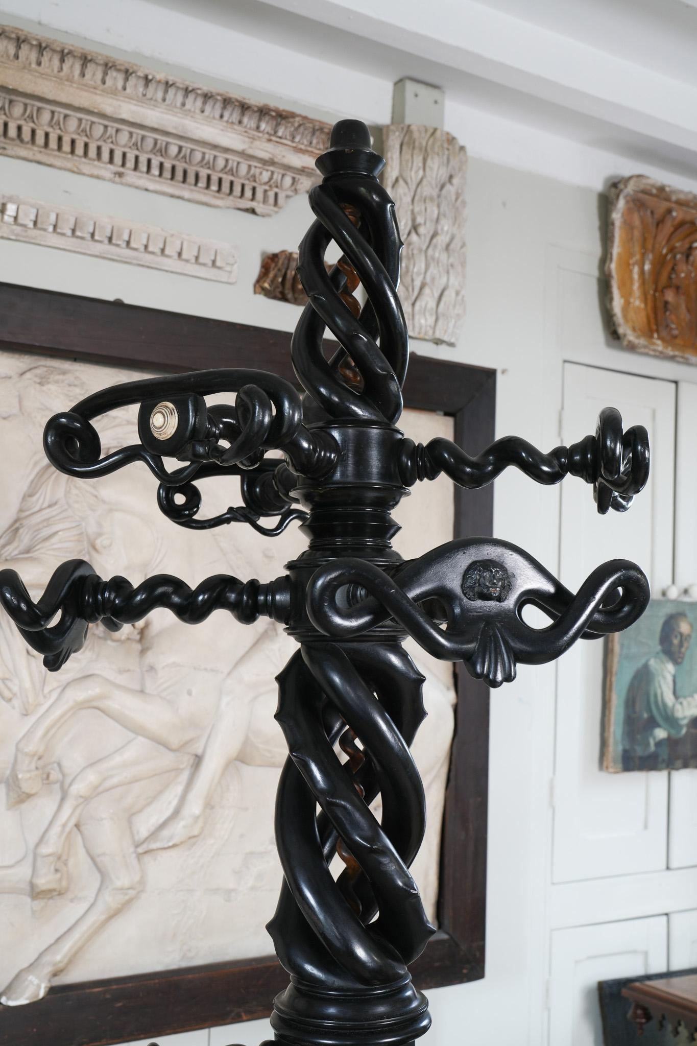An Italian Ebonised Hat & Coat Stand For Sale 5