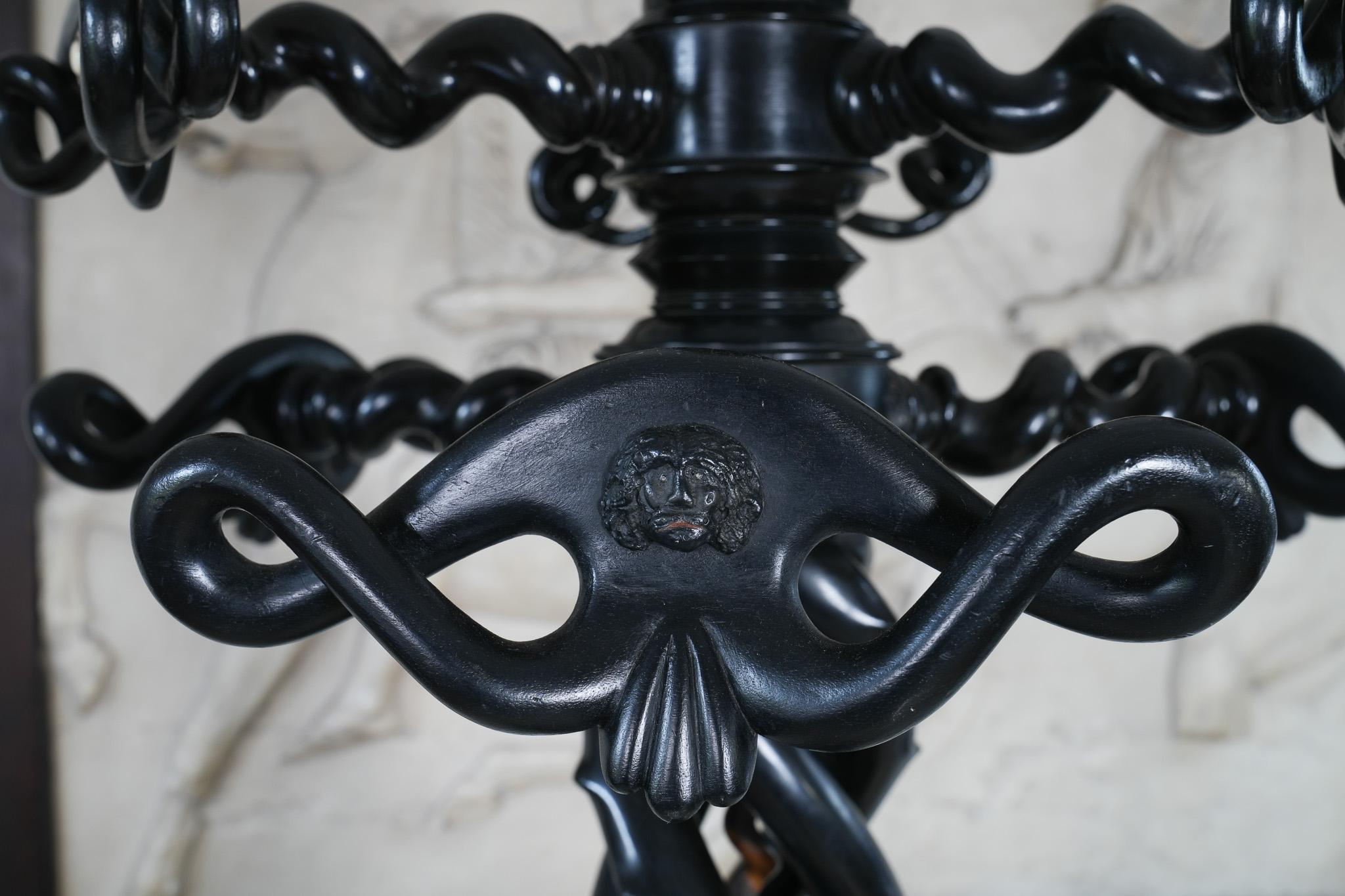 An Italian Ebonised Hat & Coat Stand For Sale 6