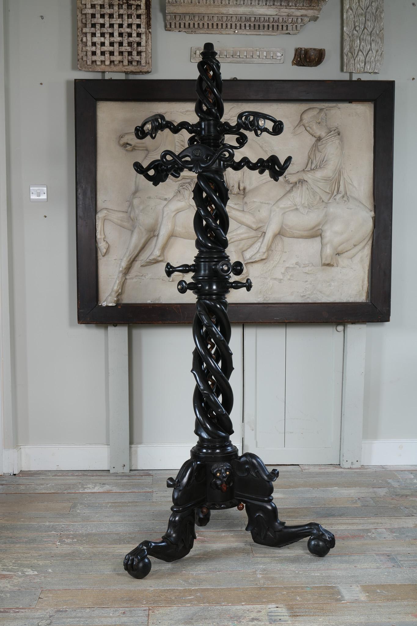 An Italian Ebonised Hat & Coat Stand For Sale 8